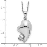 Sentimental Expressions Sterling Silver Rhodium-plated CZ My Beloved Friend Necklace, 18" view 3