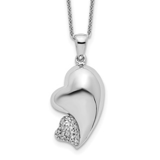 Sentimental Expressions Sterling Silver Rhodium-plated CZ My Beloved Friend 18in Necklace