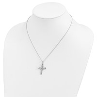 Sentimental Expressions Sterling Silver Rhodium-plated CZ Steadfast Love Cross Necklace, 18" view 5
