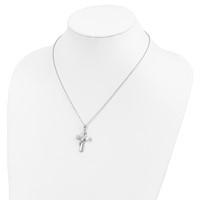 Sentimental Expressions Sterling Silver Rhodium-plated CZ My Journey of Hope Cross Necklace, 18" view 5