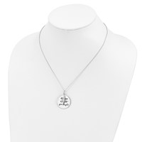 Sentimental Expressions Sterling Silver Rhodium-plated Antiqued CZ Always Kiss Me Goodnight Necklace, 18" view 5