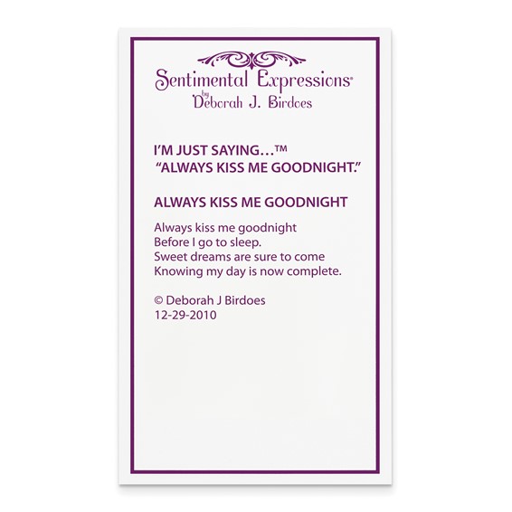 Sentimental Expressions Sterling Silver Rhodium-plated Antiqued CZ Always Kiss Me Goodnight 18in Necklace