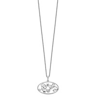 Sentimental Expressions Sterling Silver Rhodium-plated Antiqued I Believe in You Star Necklace, 18" view 2