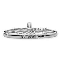 Sentimental Expressions Sterling Silver Rhodium-plated Antiqued I Believe in You Star Necklace, 18" view 4