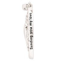 Sentimental Expressions Sterling Silver Rhodium-plated Antiqued Sending You My Love Heart Necklace, 18" view 2