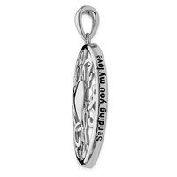 Sentimental Expressions Sterling Silver Rhodium-plated Antiqued Sending You My Love Heart Necklace, 18" view 3