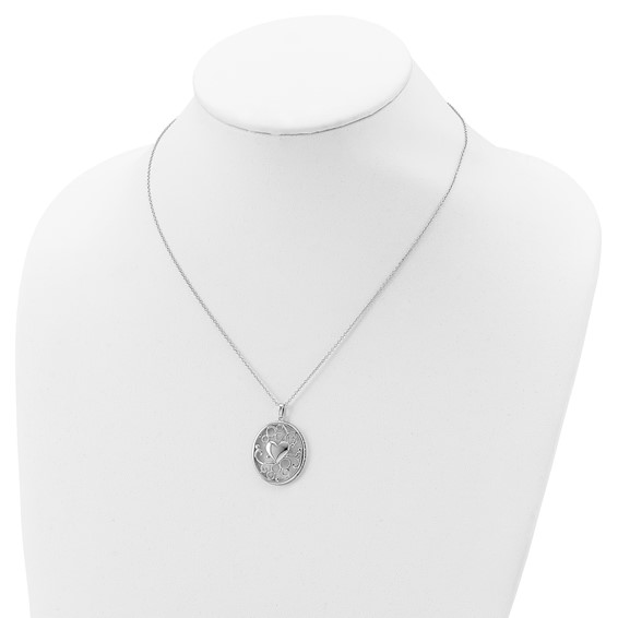 Sentimental Expressions Sterling Silver Rhodium-plated Antiqued Sending You My Love Heart 18 Inch Necklace