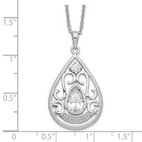 Sentimental Expressions Sterling Silver Rhodium-plated CZ in Loving Memory Necklace, 18" view 3