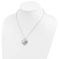 Sentimental Expressions Sterling Silver Rhodium-plated Antiqued with Me Always 18in Heart Necklace view 5