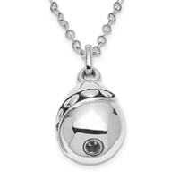 Sentimental Expressions Sterling Silver Rhodium-plated Antiqued Tear of Love Ash Holder Necklace, 18" view 2