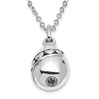 Sentimental Expressions Sterling Silver Rhodium-plated Antiqued Tear of Love Ash Holder Necklace, 18" view 5