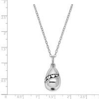 Sentimental Expressions Sterling Silver Rhodium-plated Antiqued Tear of Love Ash Holder Necklace, 18" view 3