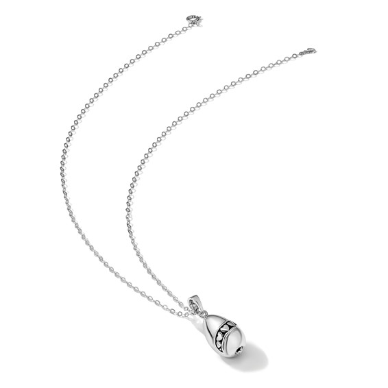 Sentimental Expressions Sterling Silver Rhodium-plated Antiqued Tear Of Love Ash Holder 18 Inch Necklace