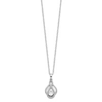 Sentimental Expressions Sterling Silver Rhodium-plated CZ Tear of Strength Ash Holder Necklace, 18" view 2