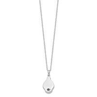Sentimental Expressions Sterling Silver Rhodium-plated CZ Tear of Strength Ash Holder Necklace, 18" view 3