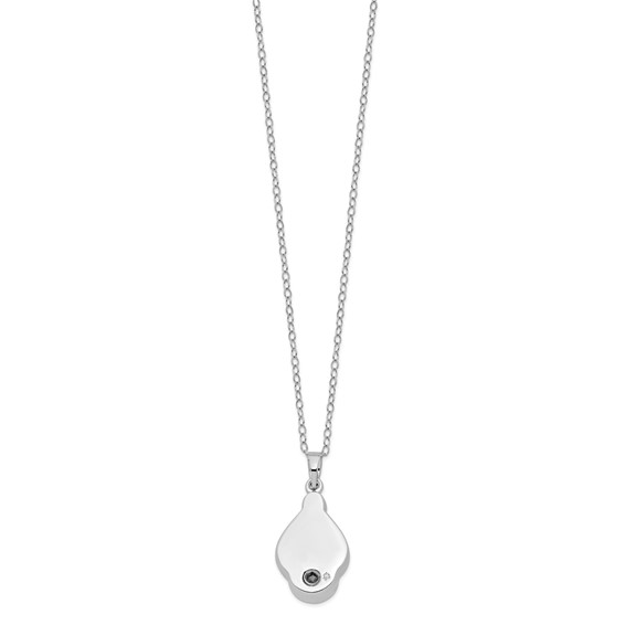 Sentimental Expressions Sterling Silver Rhodium-plated CZ Tear Of Strength Ash Holder 18 Inch Necklace