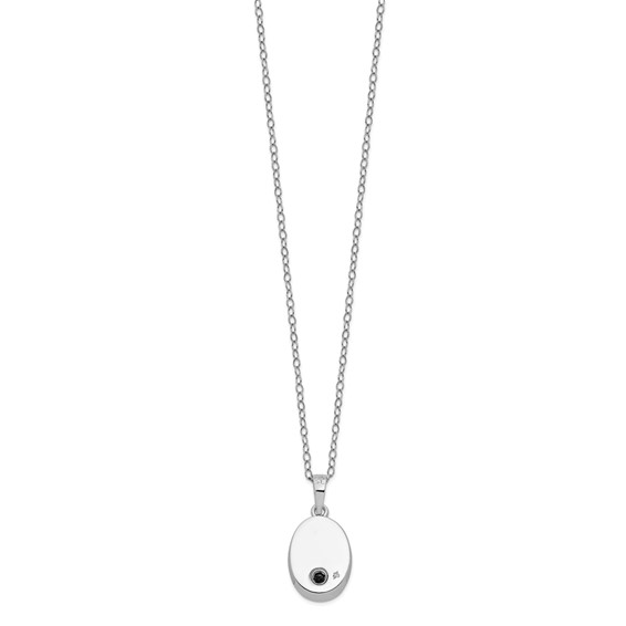 Sentimental Expressions Sterling Silver Rhodium-plated CZ Antiqued Flower Ash Holder 18 Inch Necklace