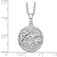 Sentimental Expressions Sterling Silver Rhodium-plated Tear in Circle Ash Holder 18 Inch Necklace view 4