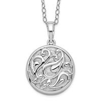 Sentimental Expressions Sterling Silver Rhodium-plated Tear in Circle Ash Holder 18 Inch Necklace view 1