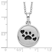 Sentimental Expressions Sterling Silver Rhodium-plated Enameled Paw Print Ash Holder 18 Inch Necklace view 4
