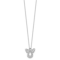 Sentimental Expressions Sterling Silver Rhodium-plated CZ Angel of Comfort Necklace, 18" view 2