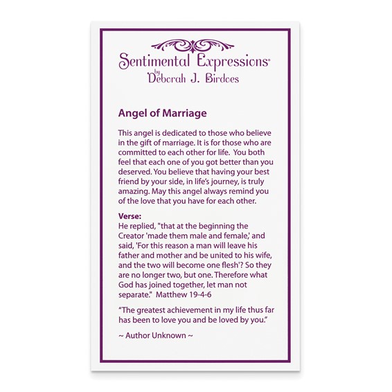 Sterling Silver CZ Angel Of Marriage 18in. Necklace