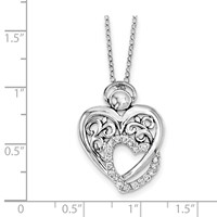 Sterling Silver CZ Angel of Marriage Necklace, 18" view 2