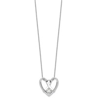 Sentimental Expressions Sterling Silver Rhodium-plated CZ Captivated Necklace, 18" view 2