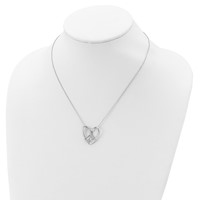 Sentimental Expressions Sterling Silver Rhodium-plated CZ Captivated Necklace, 18" view 5