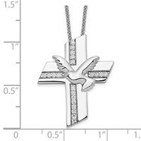 Sentimental Expressions Sterling Silver Rhodium-plated CZ Confirmation Blessings 18in. Necklace view 3