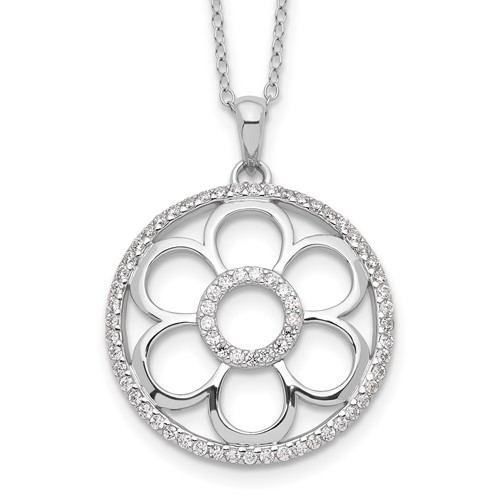 Sentimental Expressions Sterling Silver Rhodium-plated CZ My Special Friend Necklace, 18"