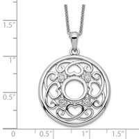 Sentimental Expressions Sterling Silver Rhodium-plated CZ Wisdom of Friendship Necklace, 18" view 3