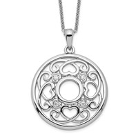 Sentimental Expressions Sterling Silver Rhodium-plated CZ Wisdom of Friendship Necklace, 18" view 1