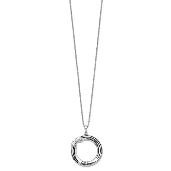 "Sentimental Expressions Sterling Silver Rhodium-plated Antiqued My Mother, My Gift 18in. Necklace"
