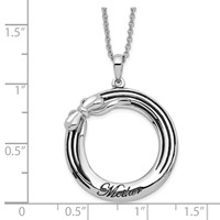 Sentimental Expressions Sterling Silver Rhodium-plated Antiqued My Mother, My Gift Necklace, 18" view 3