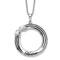 Sentimental Expressions Sterling Silver Rhodium-plated Antiqued My Mother, My Gift Necklace, 18" view 1