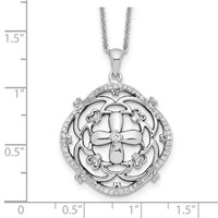 Sentimental Expressions Sterling Silver Rhodium-plated CZ a Time for Miracles Necklace, 18" view 3