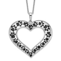 Sentimental Expressions Sterling Silver Rhodium-plated Antiqued Animal Lover Necklace, 18" view 1