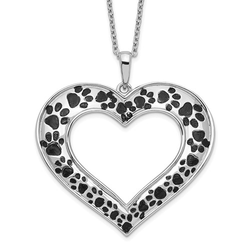 Sentimental Expressions Sterling Silver Rhodium-plated Antiqued Animal Lover Necklace, 18"