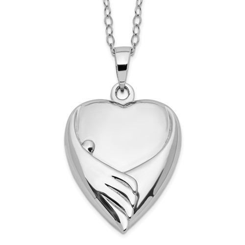Sentimental Expressions Sterling Silver Rhodium-plated Forever My Baby Ash Holder Necklace, 18"