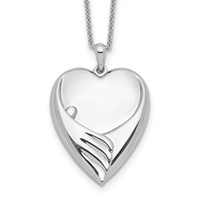 Sentimental Expressions Sterling Silver Rhodium-plated Forever My Baby Necklace, 18" view 1