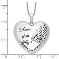 Sentimental Expressions Sterling Silver Rhodium-plated and Antiqued Mother of an Angel Necklace, 18" view 3