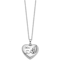Sentimental Expressions Sterling Silver Rhodium-plated and Antiqued Mother of an Angel Heart Ash Holder Necklace, 18" view 2