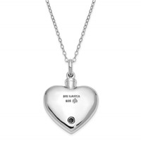 Sentimental Expressions Sterling Silver Rhodium-plated and Antiqued Mother of an Angel Heart Ash Holder Necklace, 18" view 3