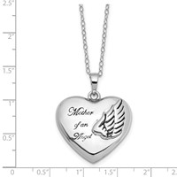 Sentimental Expressions Sterling Silver Rhodium-plated and Antiqued Mother of an Angel Heart Ash Holder Necklace, 18" view 4