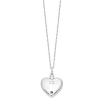 Sentimental Expressions Sterling Silver Rhodium-plated Antiqued Grieving Heart Ash Holder 18 Inch Necklace view 3