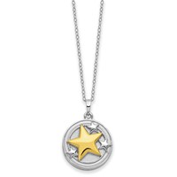 Sentimental Expressions Sterling Silver Rhodium-plated Gold-plated Your Brightest Star Ash Holder Necklace, 18" view 3
