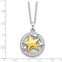 Sentimental Expressions Sterling Silver Rhodium-plated Gold-plated Your Brightest Star Ash Holder Necklace, 18" view 4
