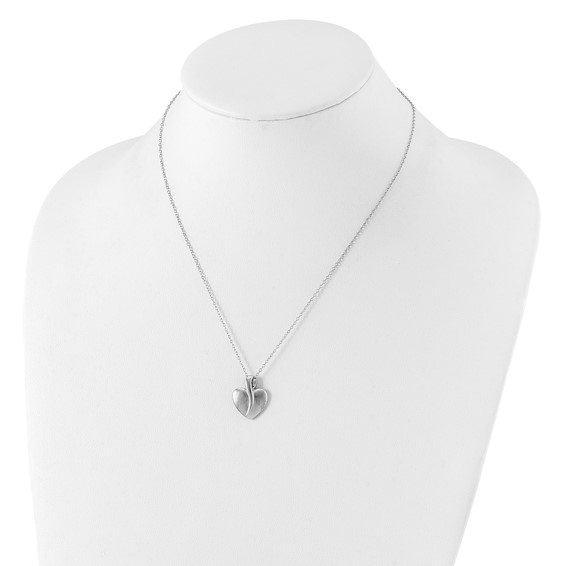 Sterling Silver Polished & Satin Your Friend Heart Necklace