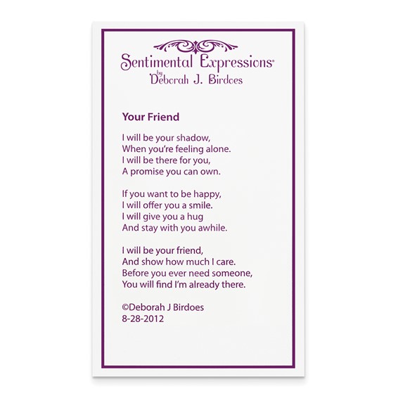 Sterling Silver Polished & Satin Your Friend Heart Necklace